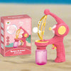 Electric Bubble Machine Gun – Automatic Soap Blower Toy for Kids Outdoor Party Fun Pink Bubble Machine